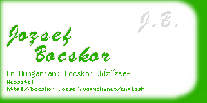 jozsef bocskor business card